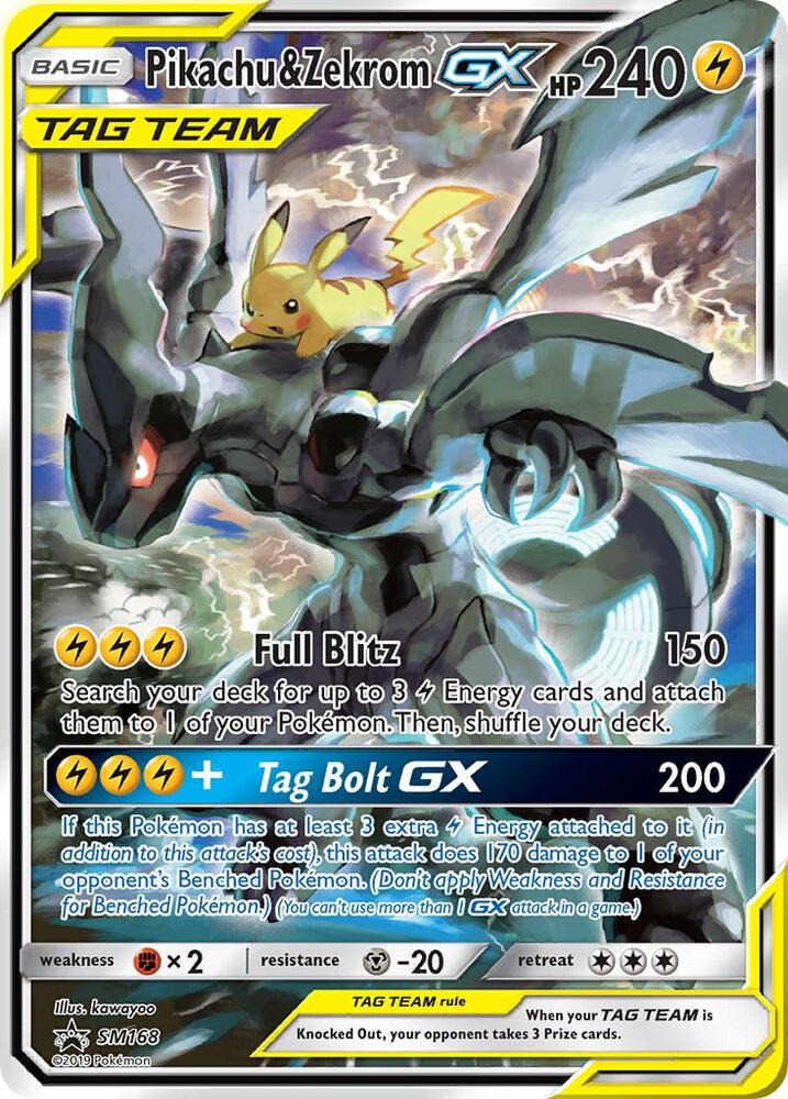 Pikachu & Zekrom GX #SM168 - SM Promos - Near Mint