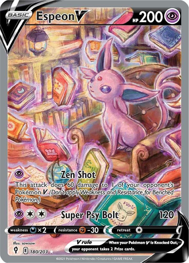 Espeon V (Alternate Full Art) #180/203 - SWSH07: Evolving Skies - Near Mint