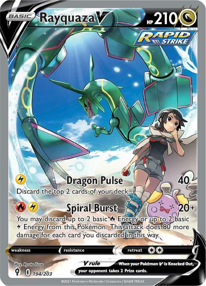 Rayquaza V (Alternate Full Art) #194/203 - SWSH07: Evolving Skies - Near Mint