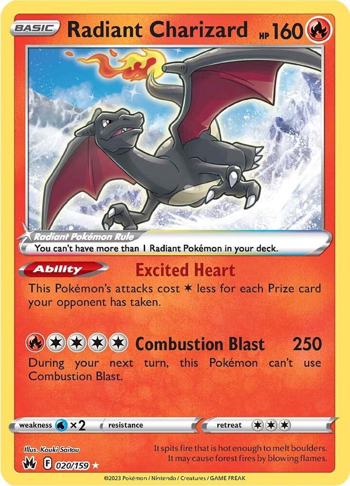 Radiant Charizard #020/159 - Crown Zenith - Near Mint