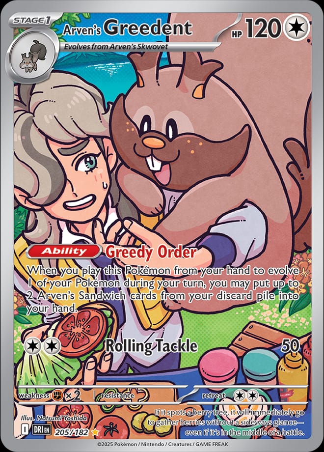Arven's Greedent #205/182 - SV10: Destined Rivals - Near Mint