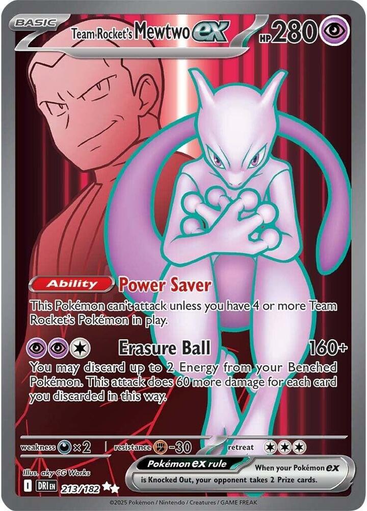 Team Rocket's Mewtwo ex #213/182 - SV10: Destined Rivals - Near Mint