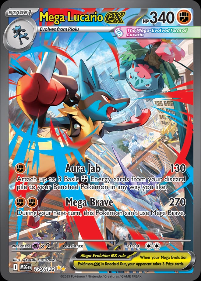Mega Lucario ex #179/132 - ME01: Mega Evolution - Near Mint